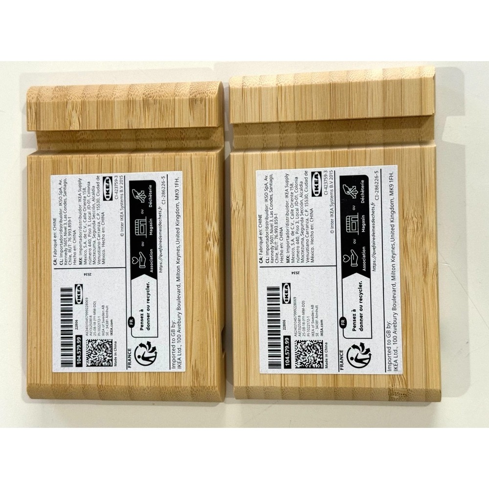 Lot of 2 Ikea Bergenes Holder Stand for Mobile Phone  IPhone Tablet Bamboo